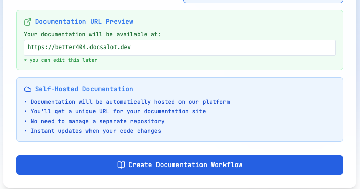 Documentation URL preview